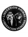 Pegatina liberación animal, liberación humana