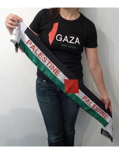 Bufanda palestina con colores de la bandera palestina y del kufiya