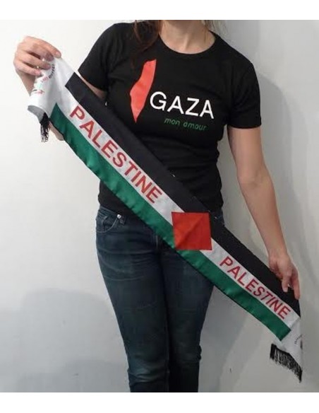 Bufanda palestina con colores de la bandera palestina y del kufiya